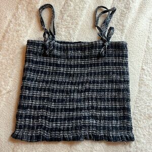 Forever 21 cropped tanktop, size small, navy blue and white
